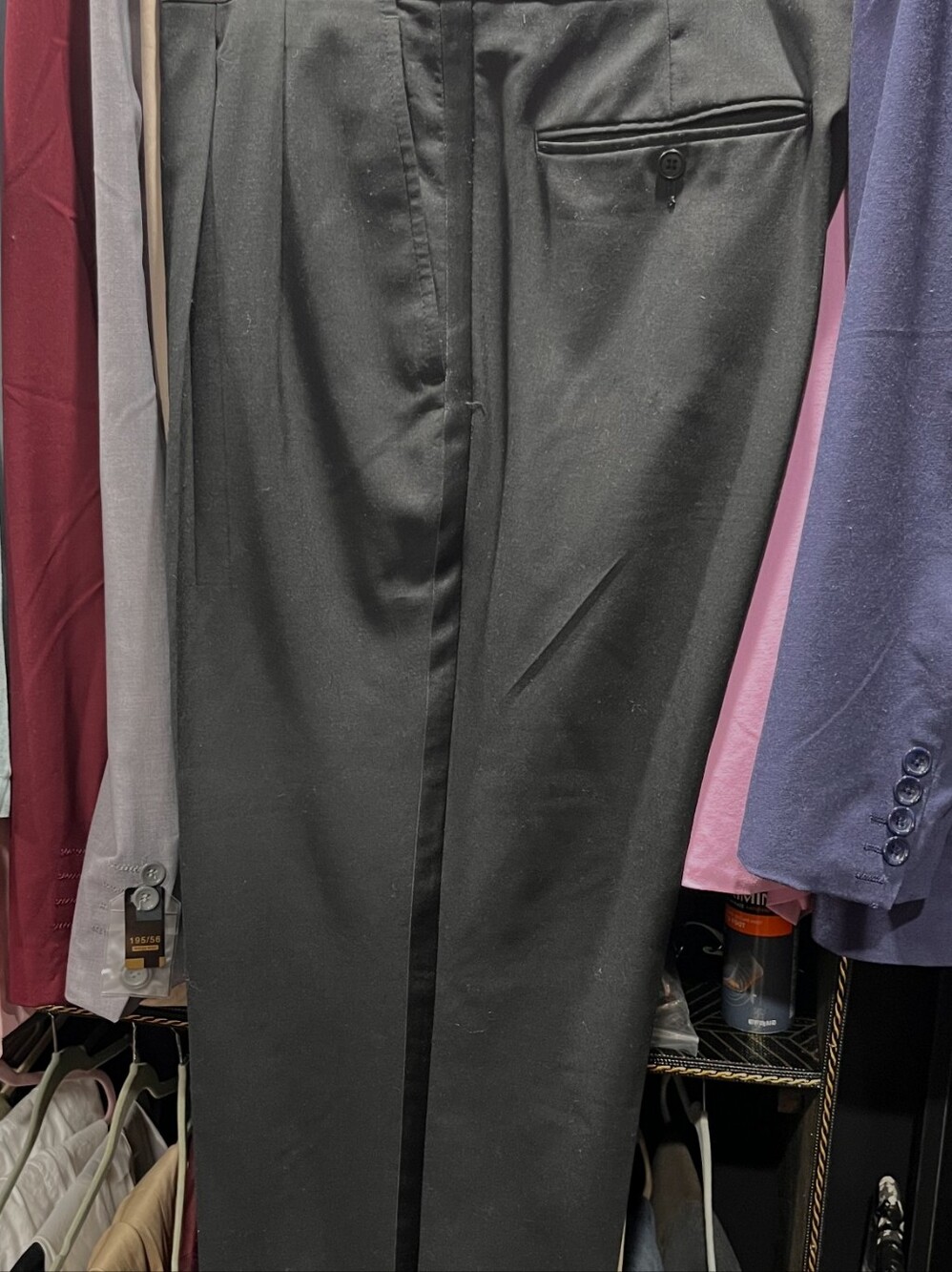 Men's Black Tuxedo Pants - Classic Tailored Fit Sz 38x30